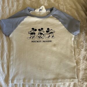 Mickey Mouse Kids Raglan T-Shirt - White and Blue